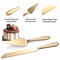 Cake Cutting Set for Wedding, Elegant Knife and Server with Thickened Stainless Steel Rounded Edges, Cutter Pie Spatula Birthday Anniversary Christmas Gift of 2, Gold